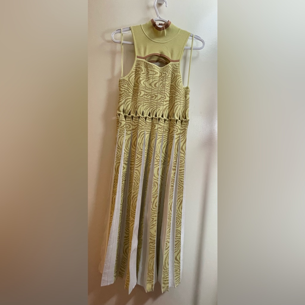 Nwot Jonathan Simkhai Lemon/Gold Knit Dress Size Small